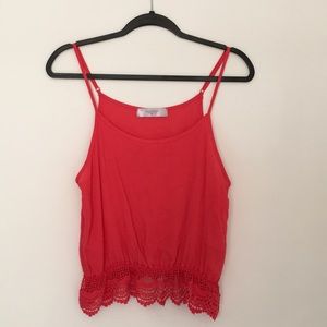 Coral spaghetti strap top size Medium
